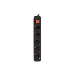 Lanberg PS1-05F-0150-BK multiprise 1,5 m 5 sortie(s) CA Intérieure Noir