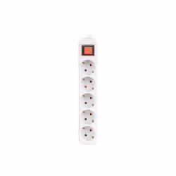 Lanberg PS1-05F-0300-W, 3 m, Intérieure, Type F, IP20, Blanc, 5 sortie(s) CA