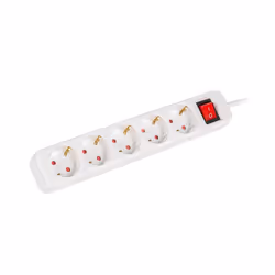 Lanberg PS1-05F-0300-W multiprise 3 m 5 sortie(s) CA Intérieure Blanc