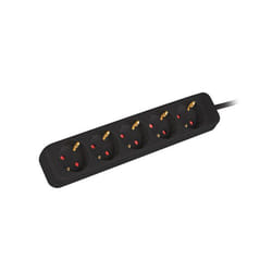 Lanberg PS0-05F-0150-BK multiprise 1,5 m 5 sortie(s) CA Intérieure Noir