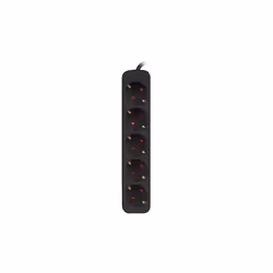 Lanberg PS0-05F-0300-BK, 3 m, Intérieure, Type F, Type F (CEE 7/4), IP20, Noir