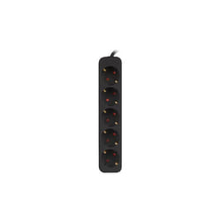 Lanberg PS0-05F-0300-BK multiprise 3 m 5 sortie(s) CA Intérieure Noir