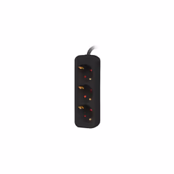 Lanberg PS0-03F-0150-BK multiprise 1,5 m 3 sortie(s) CA Intérieure Noir