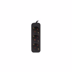Lanberg PS0-03F-0150-BK multiprise 1,5 m 3 sortie(s) CA Intérieure Noir