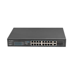 Lanberg RSFE-16P-2C-250 commutateur réseau Non-géré Gigabit Ethernet (10/100/1000) Connexion Ethernet, supportant l'alimentation via ce port (PoE) 1U Noir