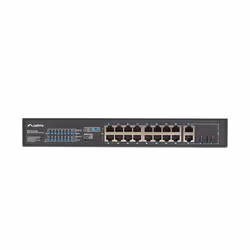 Lanberg RSFE-16P-2C-250 commutateur réseau Non-géré Gigabit Ethernet (10/100/1000) Connexion Ethernet, supportant l'alimentation via ce port (PoE) 1U Noir
