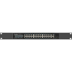 Lanberg RSFE-24P-2C-360 commutateur réseau Non-géré Gigabit Ethernet (10/100/1000) Connexion Ethernet, supportant l'alimentation via ce port (PoE) 1U Noir