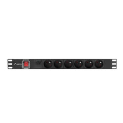 Lanberg PDU-06E-0200-BK unité de distribution d'énergie 6 sortie(s) CA 1U Noir
