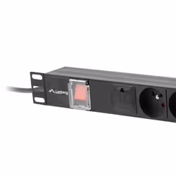 Lanberg PDU-06E-0200-BK unité de distribution d'énergie 6 sortie(s) CA 1U Noir