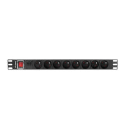 Lanberg PDU-08E-0200-BK unité de distribution d'énergie 8 sortie(s) CA 1U Noir