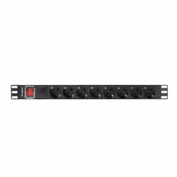 Lanberg PDU-08F-0200-BK unité de distribution d'énergie 8 sortie(s) CA 1U Noir - Vue supplémentaire 4