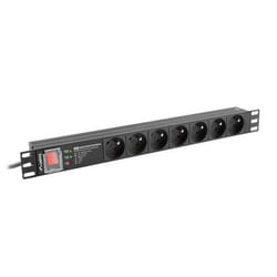 Lanberg PDU-PRO-07E-0200-BK unité de distribution d'énergie 6 sortie(s) CA 1U Noir