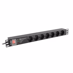 Lanberg PDU-PRO-07F-0200-BK unité de distribution d'énergie 6 sortie(s) CA 1U Noir