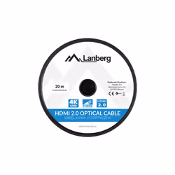 Lanberg CA-HDMI-20FB-0200-BK câble HDMI 20 m HDMI Type A (Standard) Noir, Argent