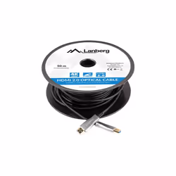 Lanberg CA-HDMI-20FB-0500-BK câble HDMI 50 m HDMI Type A (Standard) Noir, Argent