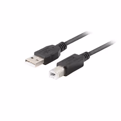 Lanberg CA-USBA-15CU-0010-BK, 1 m, USB A, USB B, USB 2.0, 480 Mbit/s, Noir