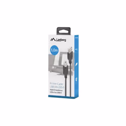 Lanberg CA-USBA-15CU-0010-BK câble USB 1 m USB 2.0 USB B Noir
