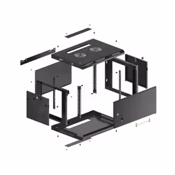 Lanberg WF01-6406-00B étagère 6U Rack monté sur le mur Noir - Vue supplémentaire 8