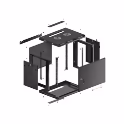 Lanberg WF01-6409-00B étagère 9U Rack monté sur le mur Noir - Vue supplémentaire 8
