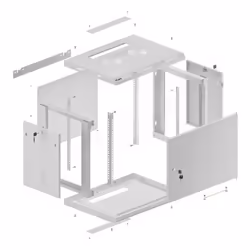 Lanberg WF01-6409-00S étagère 9U Rack monté sur le mur Gris