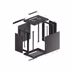 Lanberg WF01-6412-00B étagère 12U Rack monté sur le mur Noir - Vue supplémentaire 12