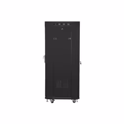 Lanberg free standing rack 19inch cabinet 27U 600x600 glass door LCD flat pack black Rack autonome - Vue supplémentaire 4