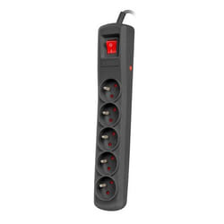 NATEC NSP-1713 protection surtension Noir 5 sortie(s) CA 1,5 m