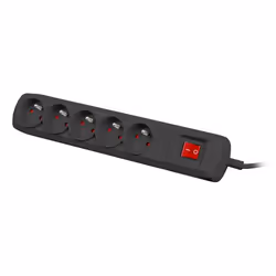 NATEC NSP-1713 protection surtension Noir 5 sortie(s) CA 1,5 m