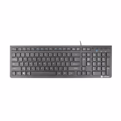 NATEC DISCUS 2, Taille réelle (100 %), Avec fil, USB, Clavier à membrane, QWERTY, Noir