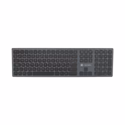 NATEC NKL-1830, Taille réelle (100 %), RF sans fil + Bluetooth, Clavier à membrane, QWERTY, Noir, Gris