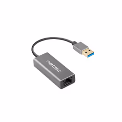 NATEC Cricket, USB 3.2 Gen 1 (3.1 Gen 1) Type-A, 100,1000 Mbit/s, Noir, RJ-45, Aluminium, 24 mm