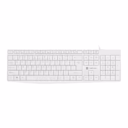 NATEC NAUTILUS, Taille réelle (100 %), Avec fil, USB, Clavier à membrane, QWERTY, Blanc