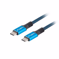 Lanberg CA-CMCM-45CU-0005-BK, 0,5 m, USB C, USB C, USB4 Gen 2x2, 40000 Mbit/s, Noir, Bleu