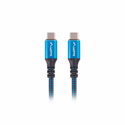 Lanberg CA-CMCM-45CU-0005-BK câble USB 0,5 m USB4 Gen 2x2 USB C Noir, Bleu