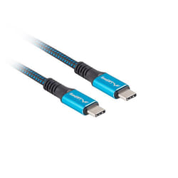 Lanberg CA-CMCM-45CU-0012-BK câble USB 0,12 m USB4 Gen 2x2 USB C Noir, Bleu