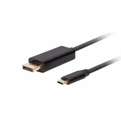 Lanberg CA-CMDP-10CU-0010-BK, 1 m, USB Type-C, DisplayPort, Mâle, Mâle, Droit
