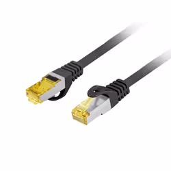 Lanberg PCF6A-10CU-0050-BK câble de réseau Noir 0,5 m Cat6a S/FTP (S-STP)