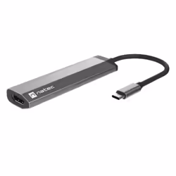 NATEC Fowler Slim, Avec fil, USB 3.2 Gen 1 (3.1 Gen 1) Type-C, Noir, Chrome, 5 Gbit/s, Acrylonitrile-Butadiène-Styrène (ABS), ...