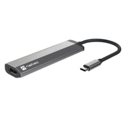 NATEC Fowler Slim Avec fil USB 3.2 Gen 1 (3.1 Gen 1) Type-C Noir, Chrome