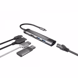 NATEC Fowler Go, USB 3.2 Gen 1 (3.1 Gen 1) Type-C, 100 W, 10,100,1000 Mbit/s, Acier inoxydable, RJ-45, USB 3.2 Gen 1 (3.1 Gen ...