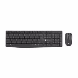 NATEC SQUID, Sans fil, USB, Clavier à membrane, QWERTY, Noir, Souris incluse