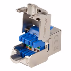 Lanberg KSF6-4000, Plat, Bleu, Argent, RJ-45, LSA, Femelle, Phosphore/Bronze