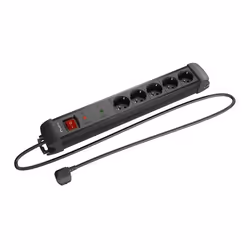 Lanberg SP1-05F-0150-BK multiprise 1,5 m 5 sortie(s) CA Intérieure Noir