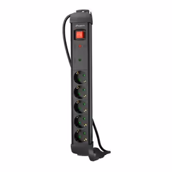 Lanberg SP1-05F-0150-BK multiprise 1,5 m 5 sortie(s) CA Intérieure Noir