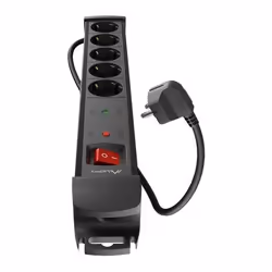 Lanberg SP1-05F-0300-BK multiprise 3 m 5 sortie(s) CA Intérieure Noir