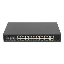 Lanberg RSFE-24P-2C-250 commutateur réseau Non-géré Gigabit Ethernet (10/100/1000) Connexion Ethernet, supportant l'alimentation via ce port (PoE) 1U Noir
