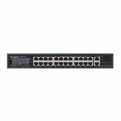 Lanberg RSFE-24P-2C-250 commutateur réseau Non-géré Gigabit Ethernet (10/100/1000) Connexion Ethernet, supportant l'alimentation via ce port (PoE) 1U Noir