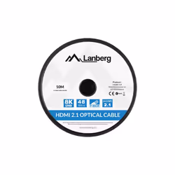 Lanberg CA-HDMI-30FB-0100-BK, 10 m, HDMI Type A (Standard), HDMI Type A (Standard), 48 Gbit/s, Noir