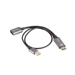 Lanberg AD-HD-DP-02 câble vidéo et adaptateur 0,2 m HDMI Type A (Standard) DisplayPort Argent