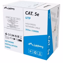 Lanberg LCU5-15CC-0305-S, 305 m, Cat.5/Cat.5e, U/UTP (UTP), RJ-45, RJ-45, Gris